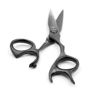 Tijeras de Corte de Pelo Super Ergo Devil en Negro Mate, Hechas de Acero Inoxidable de Alta Calidad para Uso Profesional en Barberías y Salones - Product Image 2