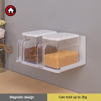 Étagère murale magnétique pour bocaux, design large et profond, rangement pour bouteilles, organisateur de cuisine