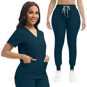 Wholesale Nurse Scrub Suits Women's Half Sleeve V-Neck Breathable Quick Dry Lightweight Hospitals <b>Doctors</b> Uniforms - Product Image 2