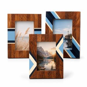 Black <b>White</b> Resin Photo <b>Frame</b> Bone Inlay Rectangle Picture <b>Frame</b> Handmade Decorative Desktop Wall Display Customized Photo <b>Frame</b> - Product Image 2