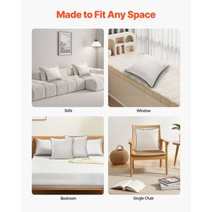 Set di 2 cuscini decorativi quadrati bianchi da 45x45 cm, morbidi e resistenti, in fibra di poliestere, alternativa alla piuma, per camera da letto - Product Image 6