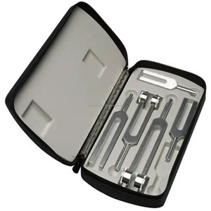 Juego de Diapasones Médicos Manuales de 128Hz, 256Hz y 512Hz, Kit de Instrumentos Quirúrgicos de Diagnóstico con Estuche de Transporte para Pruebas de Audición en Clínicas - Product Image 1