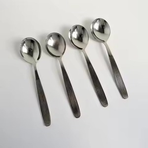 High Quality Metal Coffee Tea <b>Spoon</b> Stainless Steel Sugar Stirring <b>Spoon</b> Dessert Cutlery Dining <b>Table</b> Use - Product Image 1