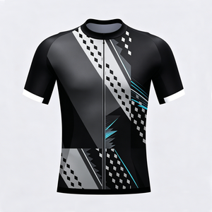 Maillot de cyclisme VTT léger pour homme en polyester sublimé, extensible dans quatre directions, respirant, à manches courtes, personnalisable OEM - Product Image 1