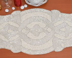 <b>Black</b> Gold Embroidered Floral Customized Table <b>Runner</b> Fabric Mats Handmade Glam Design Eco-Friendly Lightweight Durable Luxury - Product Image 4
