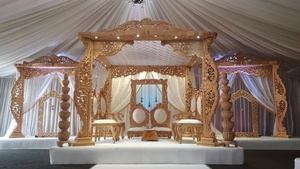 ชุด mandap งานแต่งงานสีทองขนาดใหญ่ชุด mandap แต่งงานเฉพาะเสาไฟเบอร์ชุด mandap อินเดียงานแต่งงานฮินดู - Product Image 5