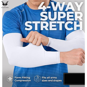 Mangas de Béisbol Elásticas para Deportes al Aire Libre, Protección UV, Color Blanco Sólido, Buena Calidad, Nuevo Producto, Mejor Proveedor - Product Image 4
