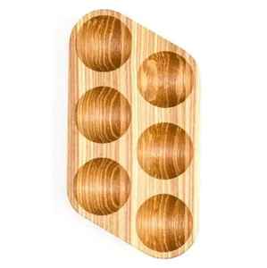 Wooden <b>Egg</b> Holder Tray 6 Slot <b>Egg</b> <b>Storage</b> Rack Kitchen Organizer Solid Wood <b>Egg</b> Display Stand Durable Countertop Holder - Product Image 1