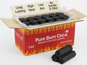 Briquetas de Carbón de Cáscara de Coco de Alto Valor Calorífico (5400-7500 Kcal/kg), Hechas a Máquina, Forma Hexagonal, Larga Duración, para Barbacoa - Product Image 3