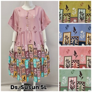 Robe de détente superposée en rayonne pour femme grande taille, à manches courtes, col rond, fermeture boutonnée, imprimé batik, tailles 3XL/4XL, style sexy - Product Image 6
