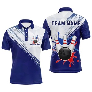 เสื้อโบว์ลิ่งแบบสั่งทำพิเศษ พิมพ์ลายแบบ Sublimation เสื้อทีมชาย แขนสั้น คอปก ผ้าโพลีเอสเตอร์ผสมคอตตอน ทอแบบลำลอง - Product Image 5