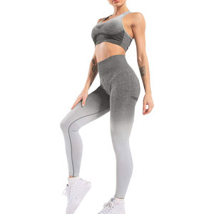 Conjunto Deportivo de Yoga para Mujer, Premium, Sólido, Corto, Elástico, para Entrenamiento Diario, Ropa de Gimnasio, 2 Piezas - Product Image 1
