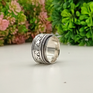 Fish <b>Spinner</b> <b>Ring</b> Ocean Fidget <b>Ring</b> Handmade Anxiety Relief <b>Ring</b> Marine Life Jewelry Boho Statement <b>Spinner</b> <b>Ring</b> - Product Image 3