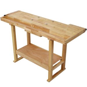 Banco da Lavoro per Falegnameria da 55 Pollici con Morsa ad Azione Rapida da 7 Pollici per Officina o Lavorazione del Legno Domestica - Product Image 6