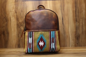 Manta azteca, bolsos de cuero genuino hechos a mano, mochilas marrones sólidas, bolsos universitarios, mochila de viaje, bolso bohemio, mochila Hippie - Product Image 3