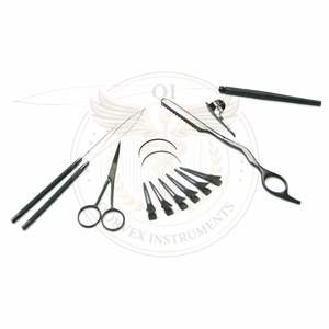 Juego de herramientas de acero para extensiones de cabello con microanillas, incluye alicates de extracción, agujas de anilla, peine de cola, tijeras y herramienta Pinky - Product Image 4