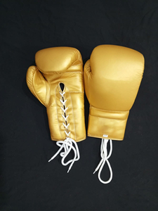 Gants de boxe professionnels en cuir véritable sur mesure, neufs, avec lacets, sangle de poignet réglable, légers - Product Image 5