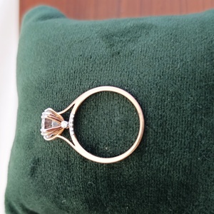 Anillo de Compromiso de Oro Sólido de 14K con Diamante Solitario para Mujer, Anillo de Boda Clásico con Engaste de Puntas, Joyería Fina, Regalo Elegante - Product Image 4