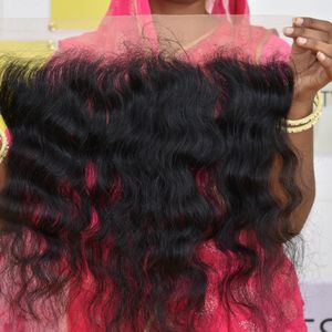 100% Machine Double Weft Natural Vendor 13*4 Frontal Wavy Hair <b>Cheap</b> Unprocessed Virgin Indian Temple Human Hair <b>Extensions</b> - Product Image 5