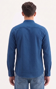 Camisa Enovate para Hombre, Casual, Texturizada, Cuello Mao, 100% Algodón, Transpirable, Verano, Diseño ODM - Product Image 3