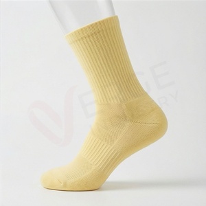 Chaussettes pour hommes, couleur unie, tricotées, respirantes, en coton, pour un usage quotidien, style classique, printemps - Product Image 3