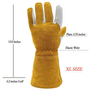 High Quality Leather Material Custom Logo Plus Size Welding Safety <b>Gloves</b> Heat Resistant Anti-slip Kevlar Liner Welder <b>Gloves</b> - Product Image 5