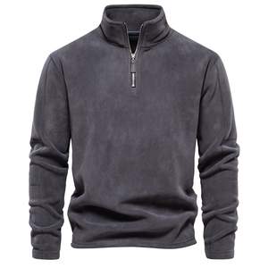 Sweat-shirt à capuche en polaire pour homme, col montant, tricoté, chaud et décontracté, pour l'automne et l'hiver - Product Image 2