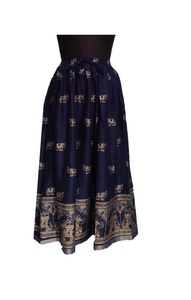 Jupe longue en mousseline de coton 100% pour femmes, imprimé animal, style bohème, danse du ventre, hippie, gitane, avec paillettes - Product Image 4