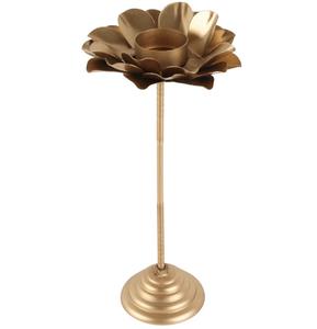 Porte-bougies de luxe en laiton en forme de lotus - Support artisanal doré pour bougies chauffe-plat en forme de fleur de lotus pour la décoration de table de mariage et centre de table domestique. - Product Image 3