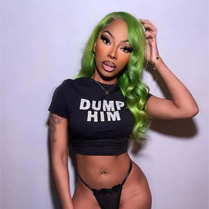 Camiseta Corta para Mujer, Estilo Baby Tee, Ajustada, Manga Corta, Algodón, Estética Casual, Ropa Urbana, Suave y Elástica, Top de Verano a la Moda - Product Image 5