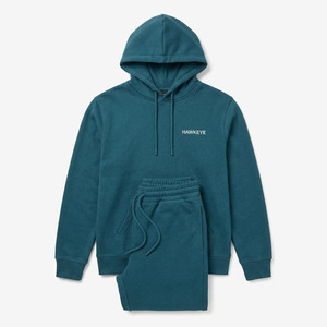 Hawk Eye Sports <b>Men's</b> Slim Fabric Fleece 300g Winter <b>Pullover</b> Hoodie Full-Length Button-Up Tracksuit Set Breathable - Product Image 6