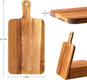Tabla de cortar rectangular de madera y plástico de grado alimenticio con orificio integrado para colgar, mango de madera, apta para lavavajillas - Product Image 4