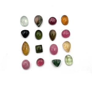 Tourmaline naturelle multicolore, cabochon, formes variées, pierres précieuses en vrac, 6-9 mm, certifiées IGI, 20 carats, haute qualité pour la fabrication de bijoux - Product Image 1