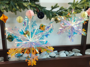 Christmas Easter <b>Halloween</b> 60cm Iridescent Snowflake Indoor Decoration <b>Gift</b> Set CE-NS016 - Product Image 2