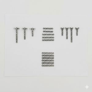 Best Quality 18 Pcs Orthopedic Mini Plates 1.5 Straight T Hand Fracture Screws with 2 and 3 Holes <b>Head</b> for Instrument Use - Product Image 1