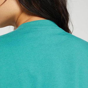 Top corto de cuello redondo de color liso para mujer, top de yoga holgado de manga corta, verde - Product Image 3