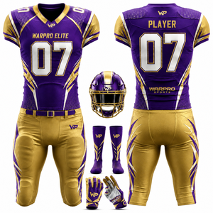 Uniforme de football américain pour hommes WARPRO Elite, maillot sublimé à col en V, manches courtes, ajusté, évacuant l'humidité, toutes saisons - Product Image 4