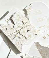 Cartes d'invitation de mariage et de fête de luxe personnalisées, double face, en bagasse écologique, découpées au laser avec dorure à chaud, logo personnalisé disponible, différentes tailles