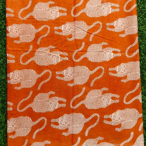 Tissu en coton imprimé tigre orange 2026, très prisé, vendu au mètre, tissu doux et léger pour robes et couture féminine, cadeau pour elle - Product Image 1