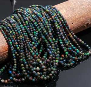 Ópalo Negro Etíope Natural, Cuentas Redondas Pulimentadas, Piedra Preciosa para Joyería, Proveedor Mayorista, Venta al Por Mayor, Exportación Global B2B - Product Image 5