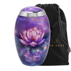 Lotus European & American Style Cremation <b>Urn</b> for Human Ashes <b>Large</b> Adult Decorative Eco-Friendly 220 Cubic Inch Capacity - Product Image 2