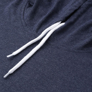 Men's <b>Navy</b> Blue Hooded <b>Sweatshirt</b> Regular Fit Cotton Knitted Casual Pullover With Pocket Autumn Wear - Product Image 5