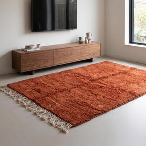 Premium Rust Orange Hand Knotted Wool Classic Floral <b>Flat</b> Pile Area <b>Rug</b> Fringe Soft Plush Carpet Living Room Bedroom Decor - Product Image 3