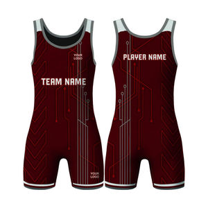 Combinaison de lutte sublimée personnalisée de haute qualité pour hommes, jeunes et enfants, en spandex respirant, équipement de lutte pour l'entraînement en équipe et les compétitions - Product Image 1