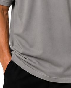 T-shirt gris pour homme à manches courtes, col rond, uni, décontracté, streetwear, avec logo personnalisé, coupe oversize, mode, doux, premium, été - Product Image 6