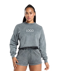 เสื้อสเวตเตอร์คอกลมผ้าฝ้ายผ้าขนแกะ100% โอเวอร์ไซส์ OEM เสื้อสวมหัวปักโลโก้ได้ตามต้องการใส่ไปยิมทรงพอดีตัวปกติ - Product Image 1