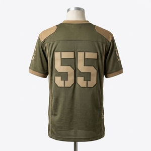 Camiseta de Fútbol Personalizada Verde Oliva para Hombre, Uniforme Deportivo Táctico de Malla, Camiseta Deportiva de Manga Corta, Elite Pro - Product Image 4