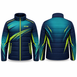 Blouson universitaire sportif écologique pour homme avec capuche, imprimé lettres, col montant, fermeture éclair, pour l'hiver et les activités de plein air, équipe brodée - Product Image 1