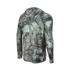 Chemises de pêche à manches longues pour hommes, protection UV, séchage rapide, logo personnalisé, imprimé par sublimation, sweat à capuche camouflage - Product Image 5