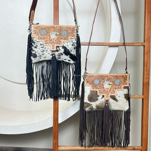 Bolso bandolera al por mayor, éxito de ventas de diseñador, bolso de mano con flecos de piel de vaca, bolsos de hombro de mujer elegantes y a la moda - Product Image 4